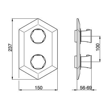 Cмеситель для душа Cisal Cherie термостат, Oro Rosa CE0093002P