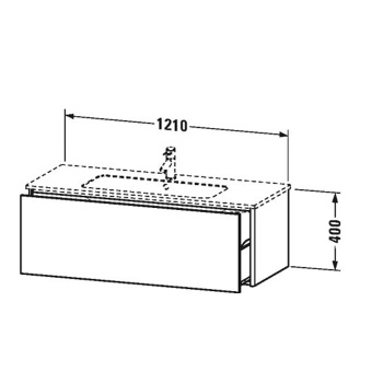 Duravit XSquare База под раковину 1210х478х400 мм, с 1 выдв ящик, Цвет белый глянц.(для 233612)