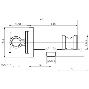 Гигиенический душ Bossini Paloma Brass E37007B.073 со встраиваемым смесителем