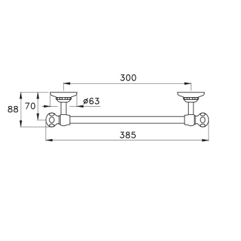 Полотенцедержатель настенный Stella Italica 30 см 602/30 хром IT 10000 CR00