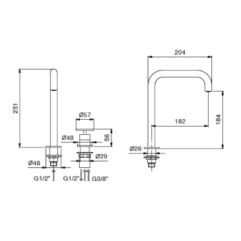 Смеситель для раковины Fantini Fontane Bianche 47 P5 P107W сталь