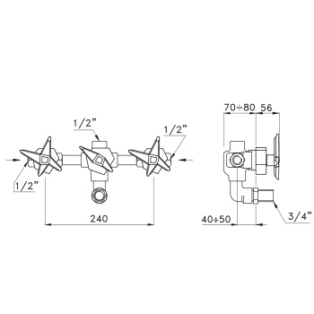 Встраиваемый смеситель для ванны Stella Stella 3254 с переключателем, хром ST 01301 CR00