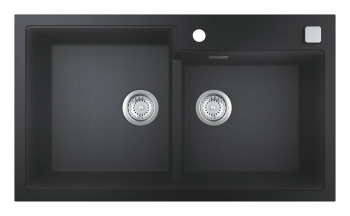 Мойка GROHE K500 с 2 чашами, 860 x 500 мм, черный гранит 31649AP0