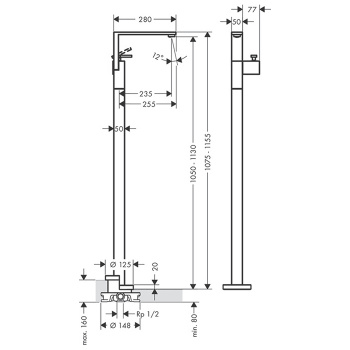 Смеситель для раковины Axor Edge 46041330 push-open, черный