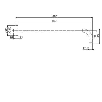 Держатель верхнего душа Fima Carlo Frattini Wellness 450, настенный монтаж, хром F2138CR.45