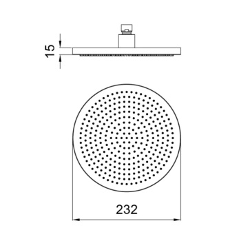 Верхний душ Almar Velvet 232*232 (без держателя) с функцией Velvet Rain, gun metal brushed pvd E044292.GM
