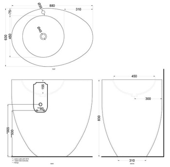 Раковина напольная Cielo Le Giare LGFREE BR 88 см серый