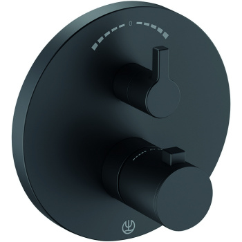 KLUD Nova Fonte Встраиваемый смеситель для ванны и душа с термостатом, внешняя часть, черный матовый