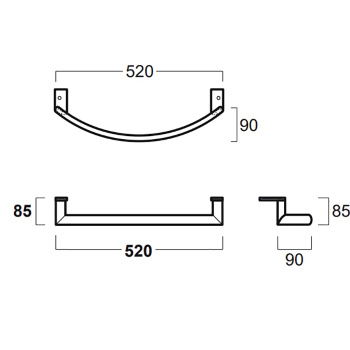Полотенцедержатель подвесной Simas LFT Spazio LFT A4cr фронтальный хром