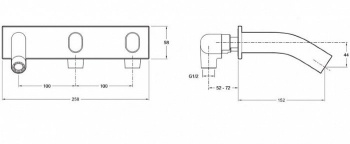 Смеситель для раковины настенный Jacob Delafon Talan E10087-CP хром