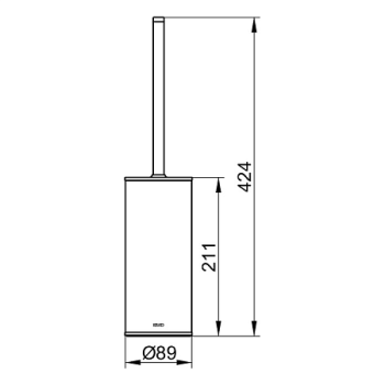 Туалетный ершик Keuco Moll 4969010100 с пластиковой колбой, хром\белый