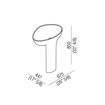 Раковина Agape Drop 67х44х85, наполньная, без отв., белый ACER1099FZ *0