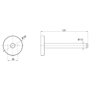 Запасной держатель туалетной бумаги Emco Round горизонтальный, хром 4305 001 00