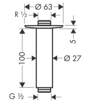 Кронштейн для верхнего душа Hansgrohe 27479820
