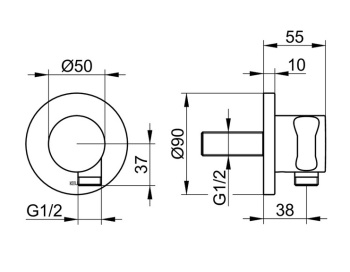 Шланговое подключение Keuco Ixmo 59592010001 хром