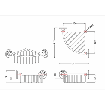 Полка Burlington A22 CHR хром