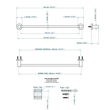 Полотенцедержатель THG Bambou Cristal Ambre A34-F01-514/60 золото
