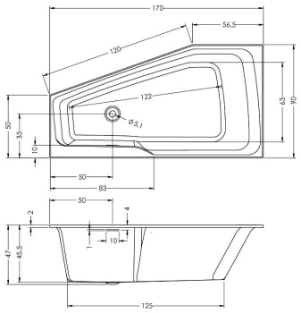 Акриловая ванна Riho 170x90 B113001005