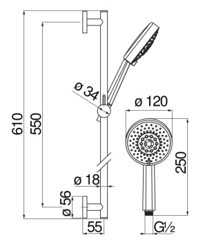 Душевой гарнитур Nobili AD140/54WM