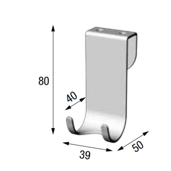 Крючок на стекло толщиной Novellini Frame 10мм, хром R90APPEN0D