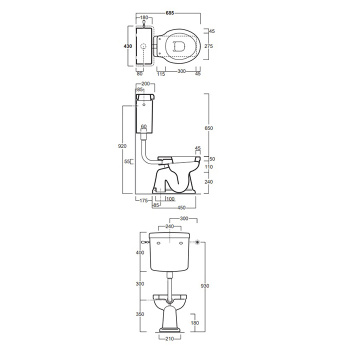 Комплект вертикальных крепежей для унитаза Simas F90oro золото