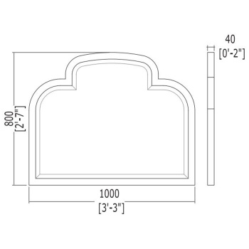 Зеркало Devon&Devon Music 100хh80 рама черный блестящий EFSPMUSICDB