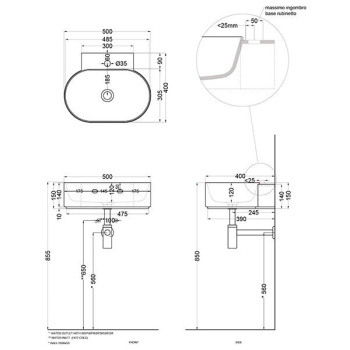 Раковина подвесная Cielo Mare MRLS50 MU 50 см зеленый