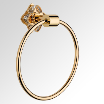 Полотенцедержатель THG Petale De Cristal Clair Lisere Dore U6E-F01-504N полированное золото