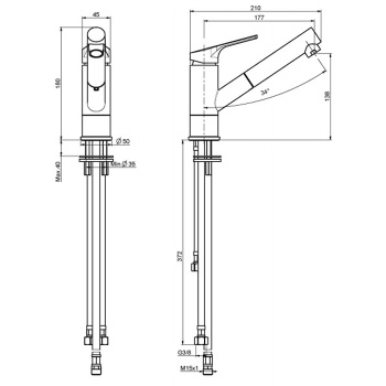 Смеситель для кухни Fima Carlo Frattini Kitchen с выдвижной лейкой, вращающийся излив, хром F3768CR