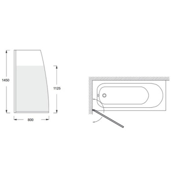 Шторка для ванны 80x145 см Jacob Delafon Serenity E4933-GA
