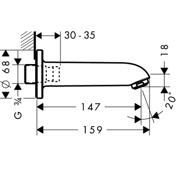 Излив для ванны Hansgrohe Talis E 13414000