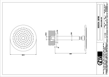 Верхний душ Gessi Goccia 33762.031 Chrome