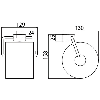 Держатель туалетной бумаги без крышки Emco Trend, круглый стержень, хром 0200 001 01