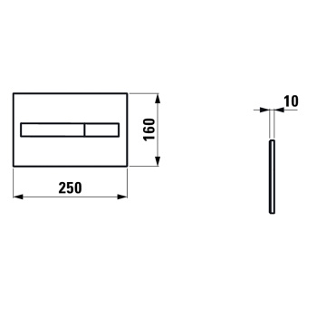 Laufen Installation System Lis AW3 AW1 Смывная клавиша, 250х10х160 мм, двойной смыв, цвет белый