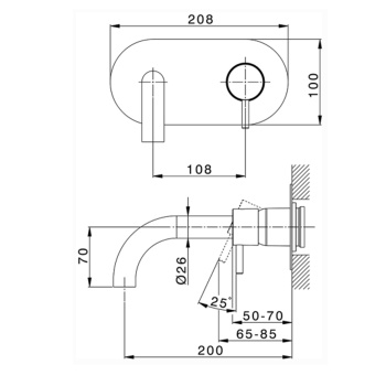 Смеситель для раковины Cisal Less New LN00551040 черный