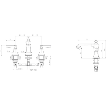 Смеситель для раковины Burlington R-11-08-PC хром