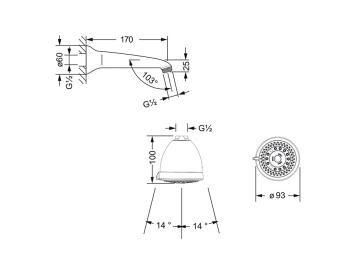 Верхний душ Jorger 649.13.650.000 chrome