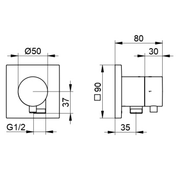 Шланговое подключение Keuco Ixmo 59557011102 хром
