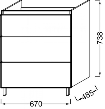Тумба под раковину 67 см Jacob Delafon Odeon Up EB992-N26, серый бетон