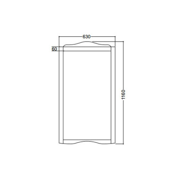Зеркало в деревянной раме Kerasan Retro 63xh116, белый матовый 731330