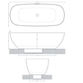 Ванна из искусственного камня Artceram Hoop 170x70 ACW002 01