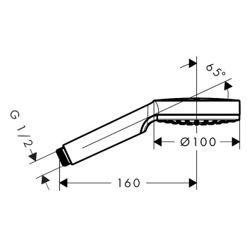 HG Crometta Ручной душ d100мм, 1jet, EcoSmart, цвет: белый/хром