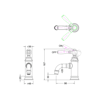 Ручки для смесителей Burlington Arcade ARC65 NKL никель
