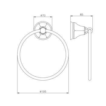 Полотецедержатель-кольцо Nicolazzi Teide золото 1485GO05