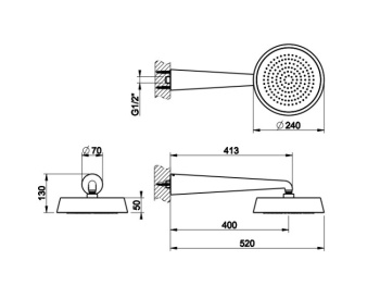 Верхний душ Gessi 45151.149 Finox Brushed Nickel