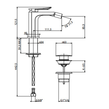 Смеситель для биде Gattoni Soffio однорычажный, хром 8150/81C0cr