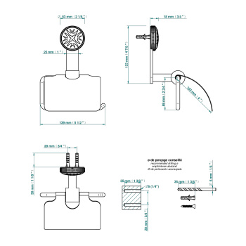 Держатель туалетной бумаги THG Hirondelles Platinum Stamped A4K-A02-538AC хром