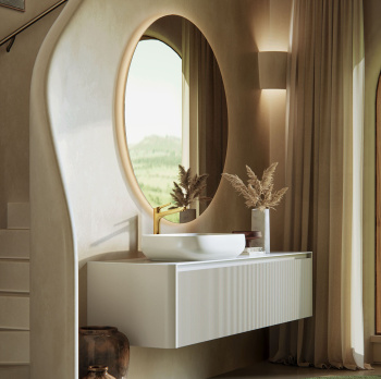 Тумба под раковину Brenta Verso 220 см подвесной глянцевый 2 ящика (VS050.220.110.49.G.R)