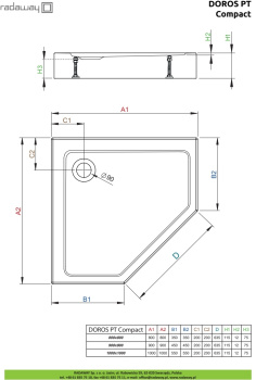Душевой поддон Radaway Doros PT Compact 100 SDRPT1010-05