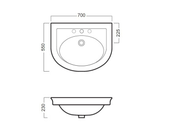 Раковина подвесная Hatria DOLCEVITA Y0EX01